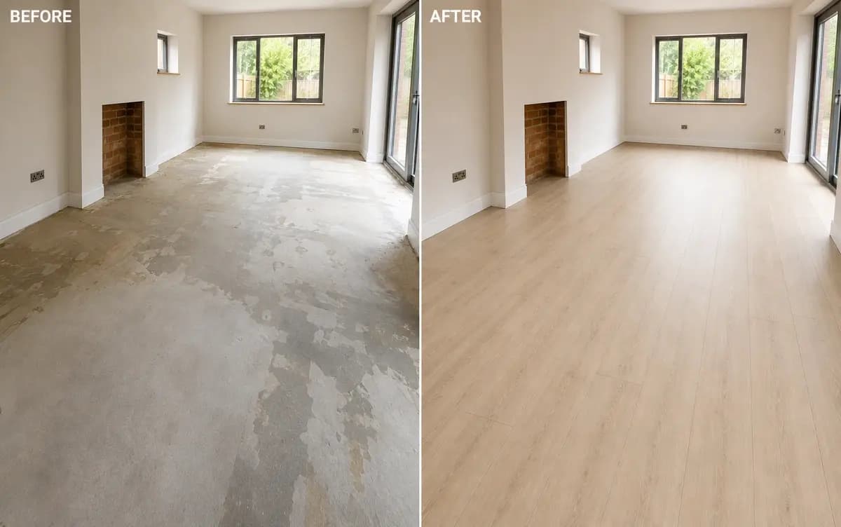 Laminate, SPC and vinyl flooring — modern hard-wearing floor professionally installed
